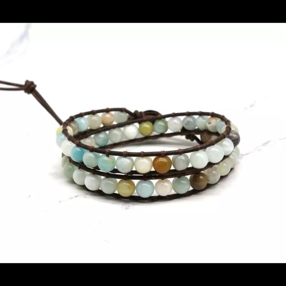 Amazonite double wrap bracelet